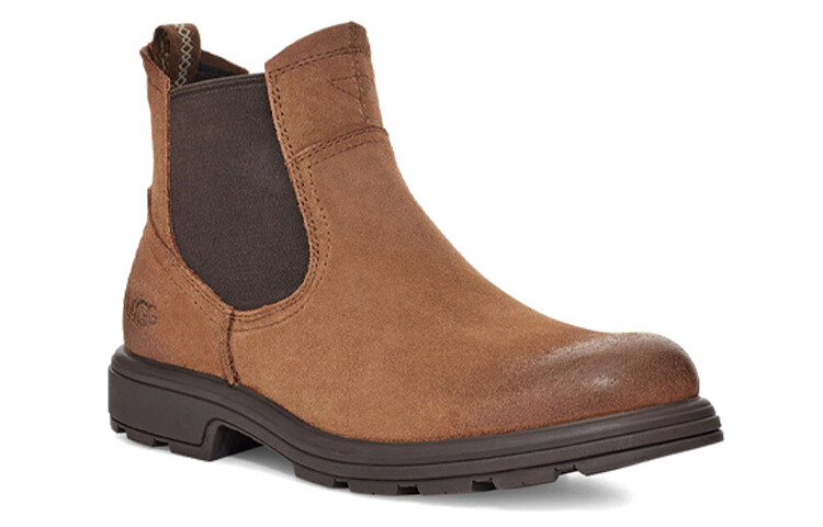 Мужские ботинки Ugg челси из кожи, коричневый — фото 3