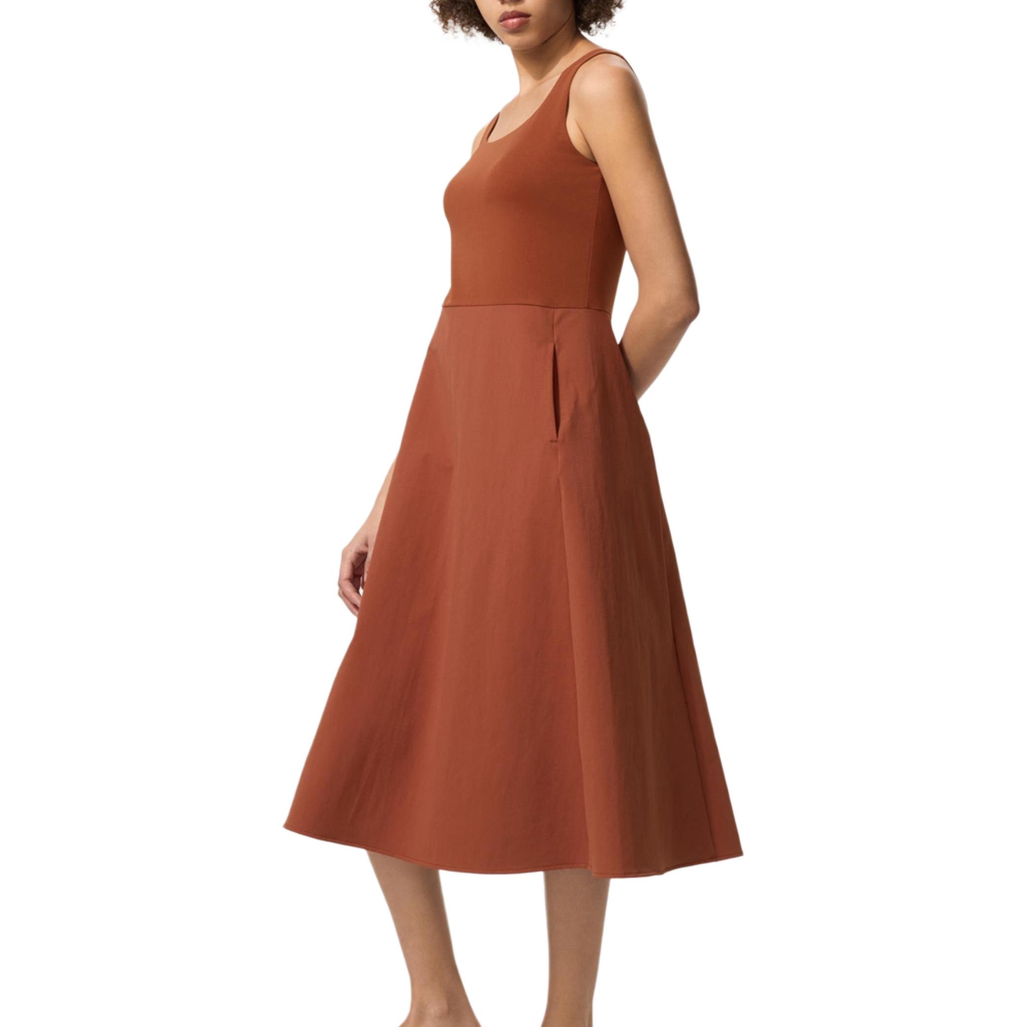 

Женское платье без рукавов UNIQLO, темно-оранжевый