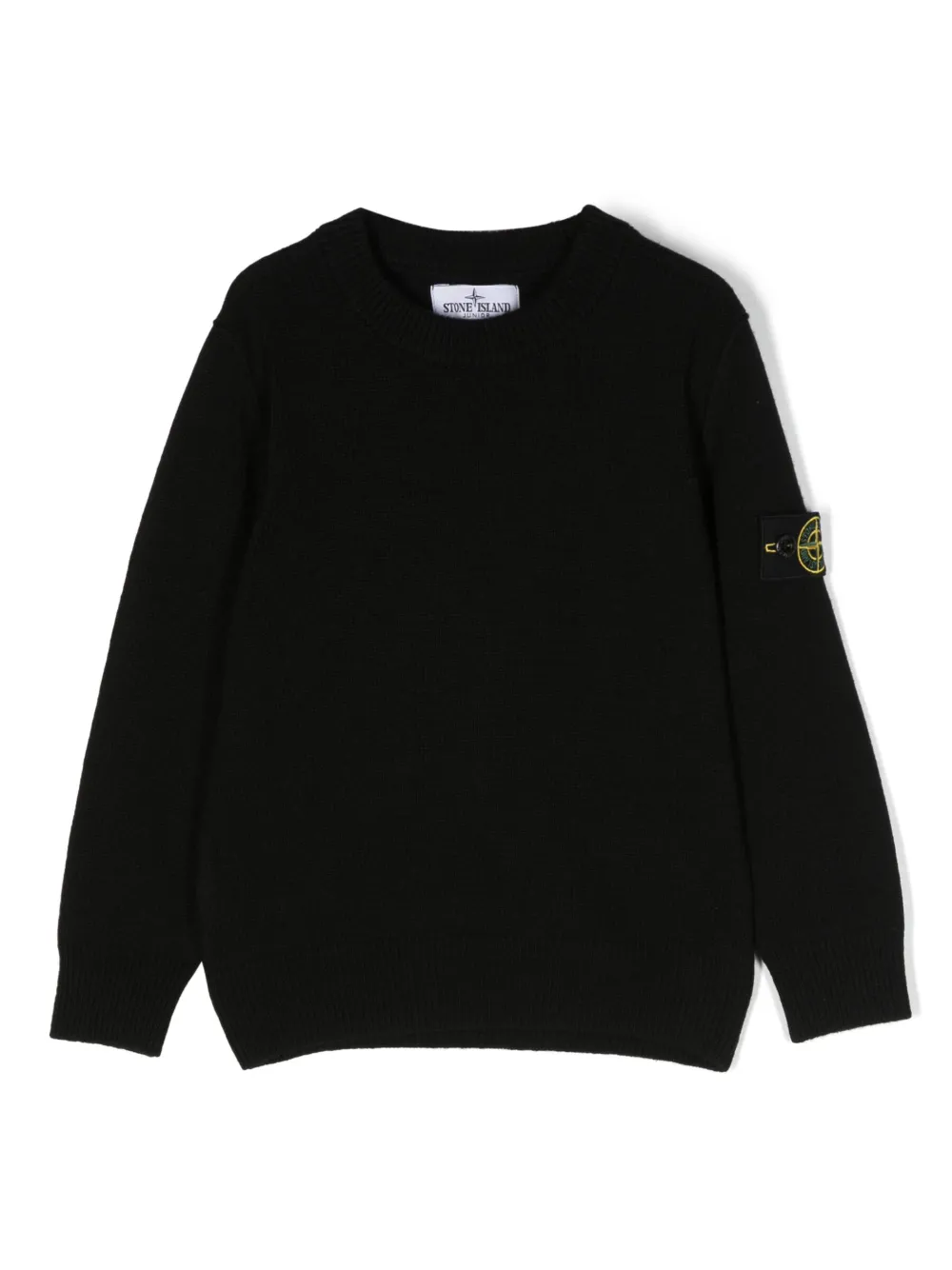 

Джемпер с круглым вырезом и нашивкой Compass Stone Island Junior, черный