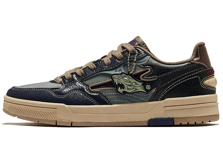 

Кроссовки Honor Of Kings X ERKE Wu Long Series Skateboarding Shoes Men Low-top Blue Agate/Black/Rich Oak, черный/голубой