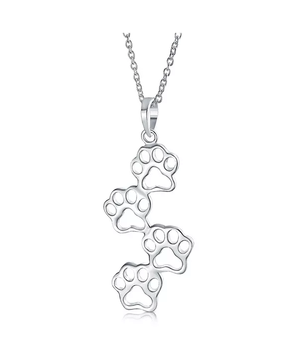 

Ожерелье с подвеской в виде собачьего жетона в виде животного, собаки, кошки, щенка, котенка, 4 отпечатков лап, серебро 925 пробы Bling Jewelry, silver
