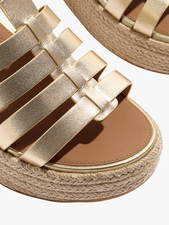Кожаные босоножки на платформе в рыбацком стиле FitFlop, цвет Platino — фото 3