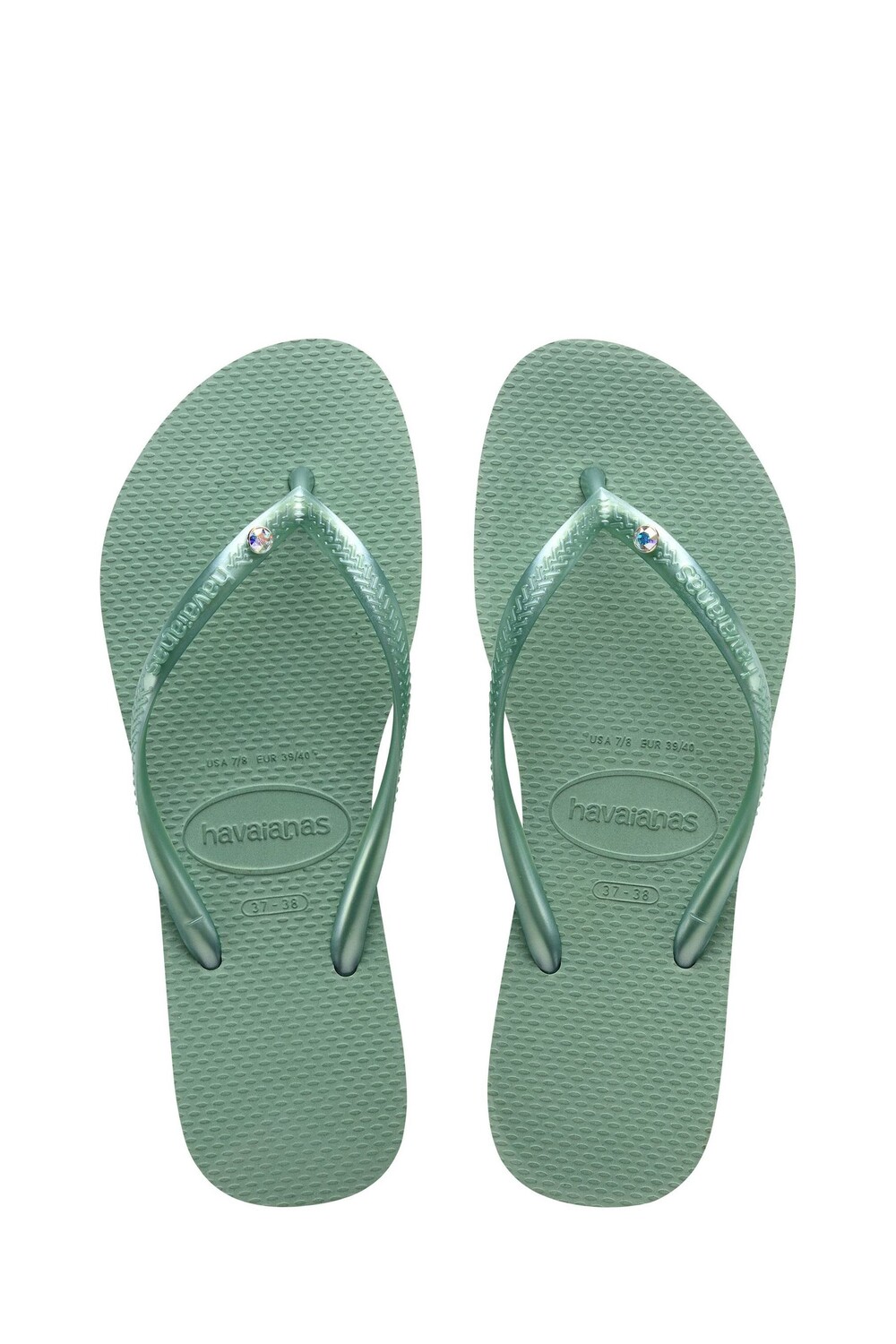 

Розовые облегающие босоножки с кристаллами Havaianas, зеленый