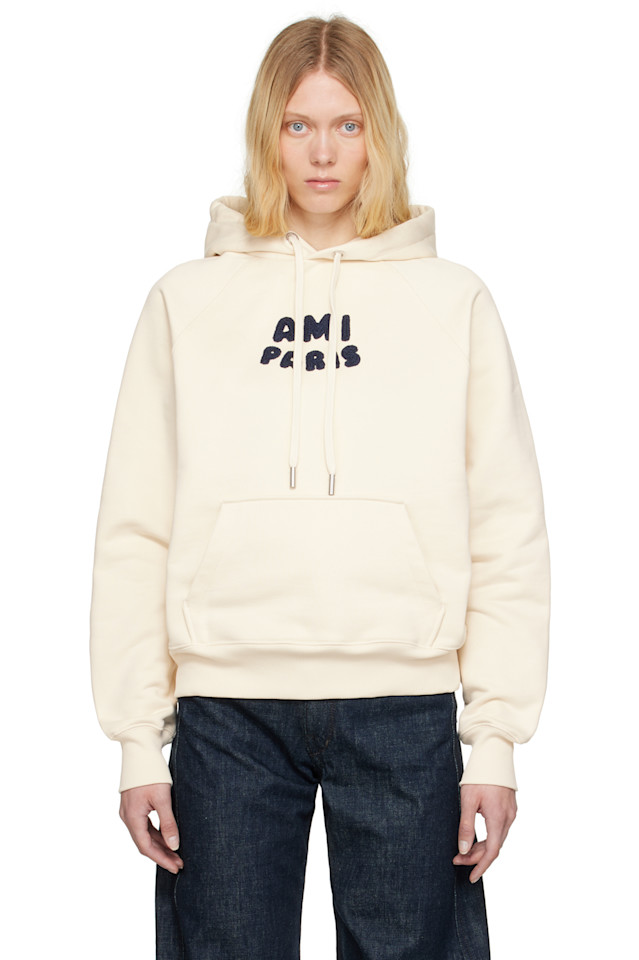 

Хлопковый худи с нашивкой 'ami paris' Ami Paris, белый