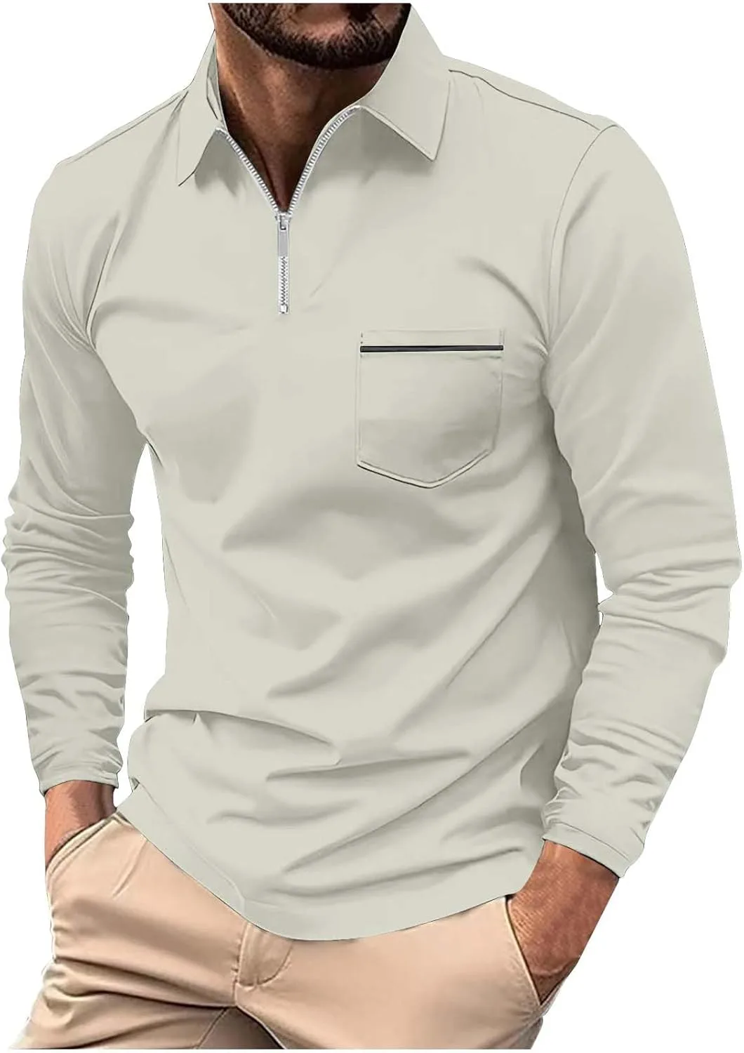 

Мужская футболка с длинным рукавом и карманом hlysgo