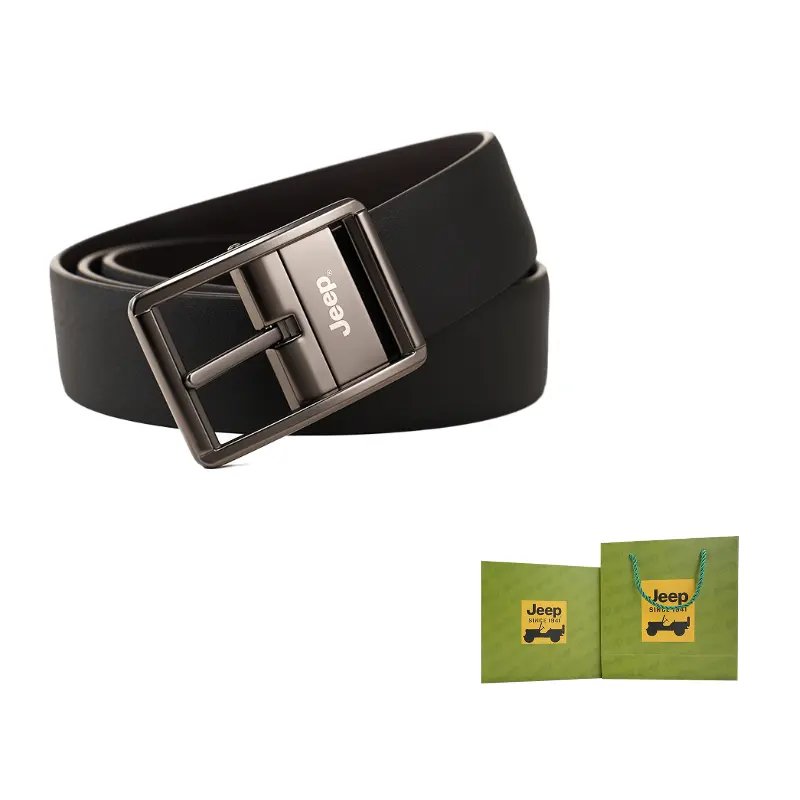 

Мужской ремень из коровьей кожи с фурнитурой из цинкового сплава, ширина 3,5 см Jeep, plain weave+черный coffee