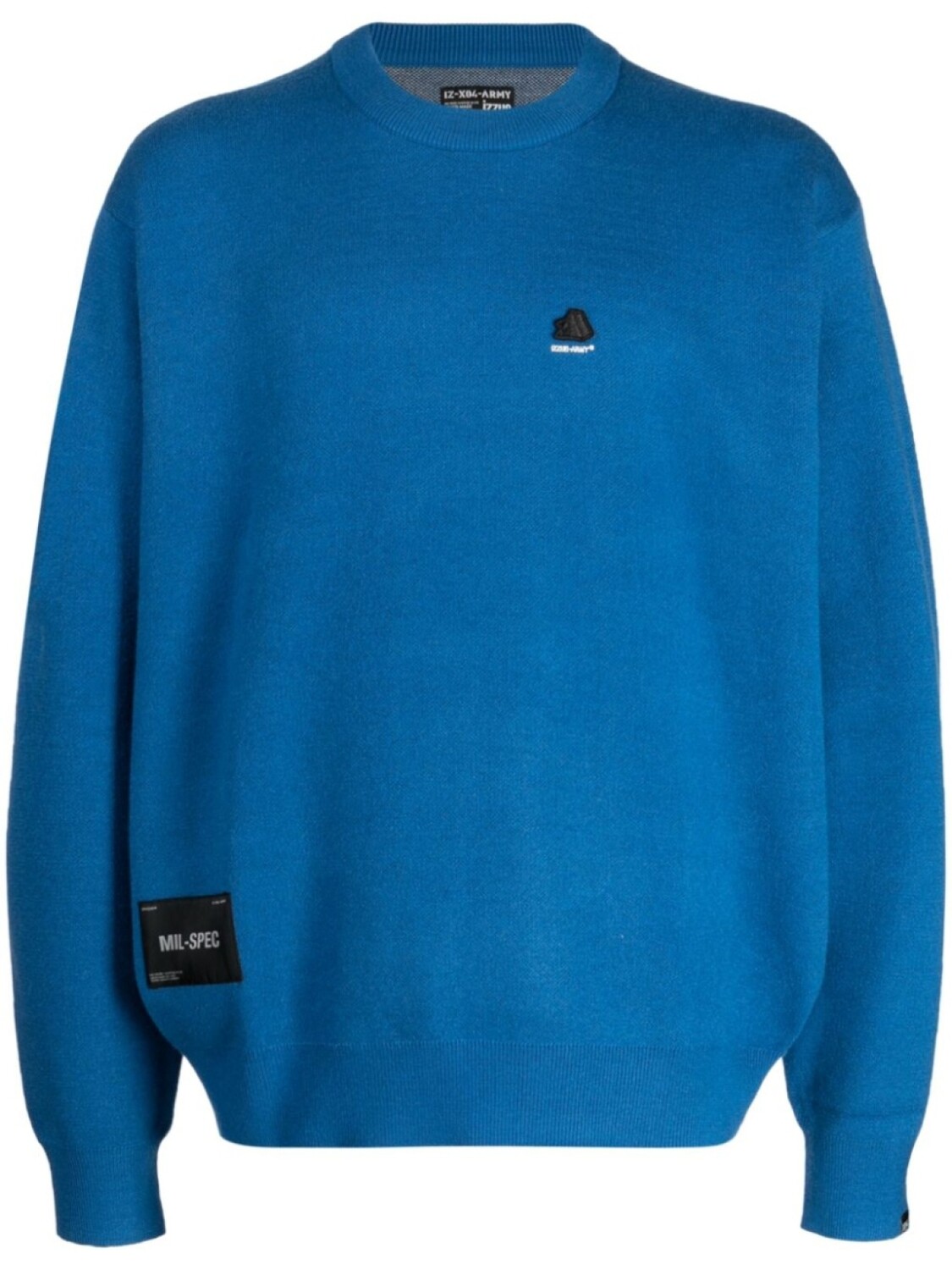 

izzue intarsia-knit logo jumper, синий