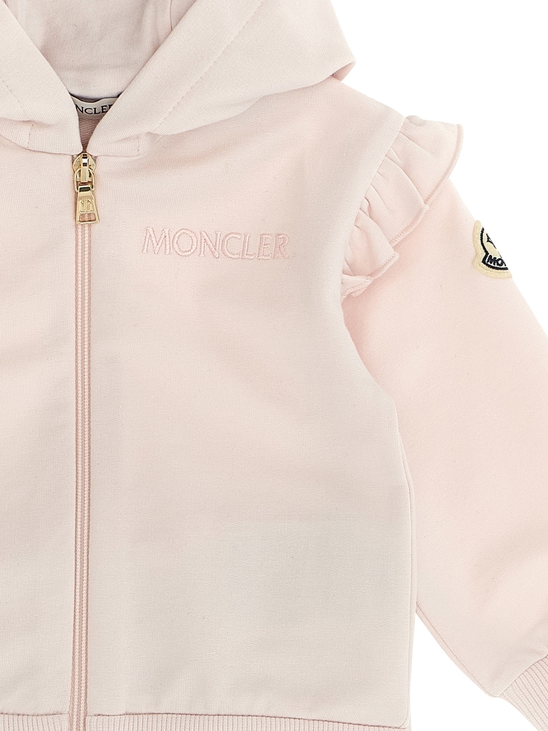 Комплект: худи и джоггеры с оборками Moncler Enfant, розовый — фото 4