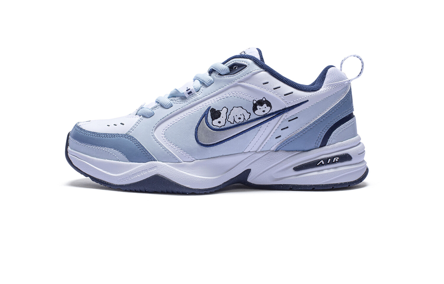 

Кроссовки Nike Air Monarch 4 Chunky Sneakers Unisex Low-top White/Blue/Black, голубой, Синий, Кроссовки Nike Air Monarch 4 Chunky Sneakers Unisex Low-top White/Blue/Black, голубой