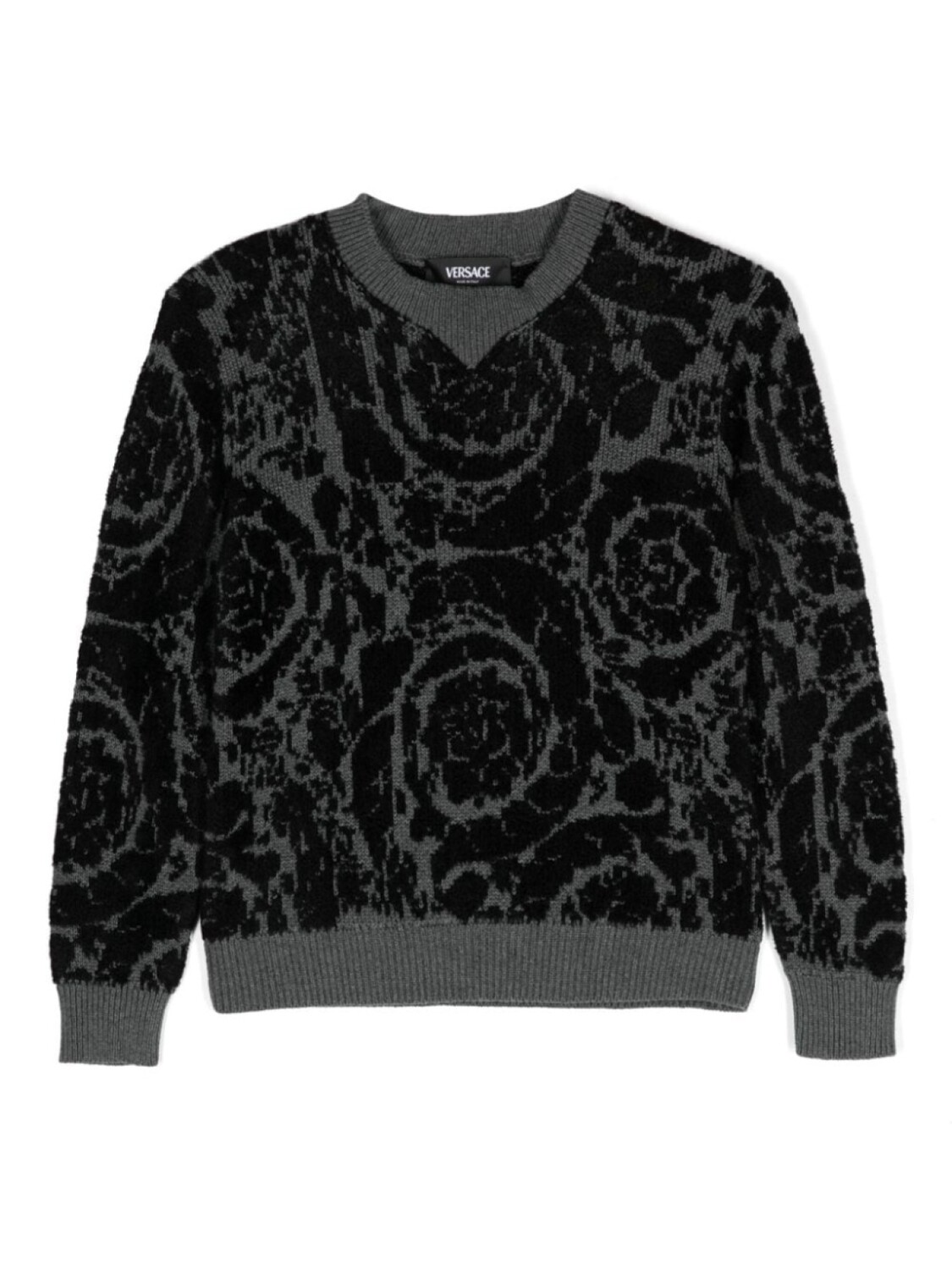 

Versace Kids жаккардовый джемпер с узором Barocco, черный