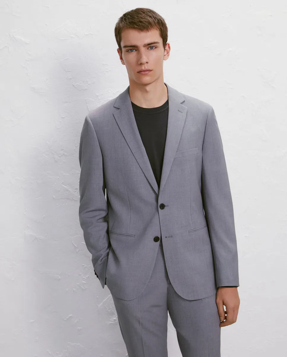

Комфортный мужской пиджак Easy Wear, светло-серый