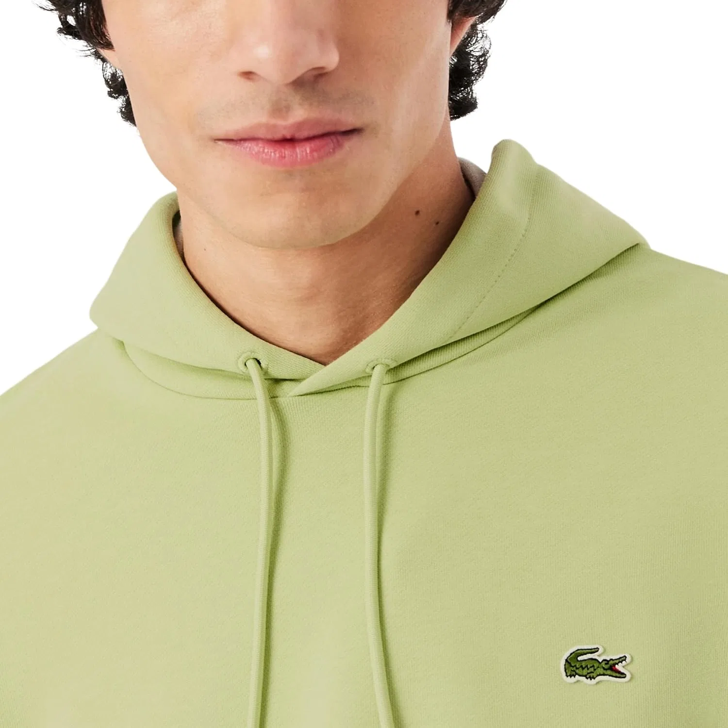 Толстовка Lacoste мужская хлопковая с капюшоном, флисовая, с вышитым логотипом, синий — фото 2