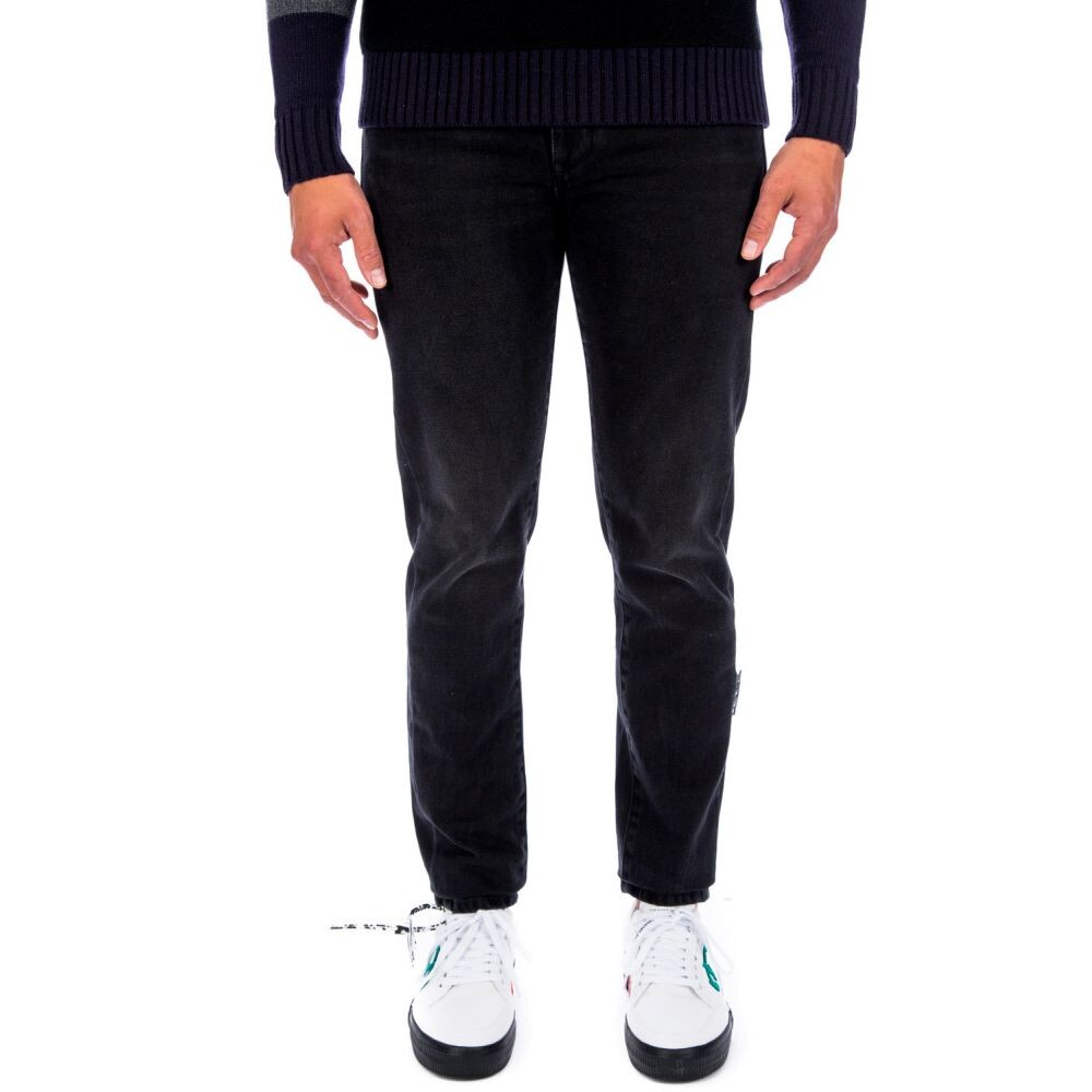 

Джинсы Slim Fit из черного хлопка с логотипом Off-White