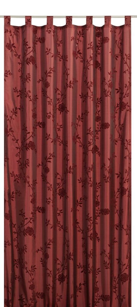 

Elbersdrucke Floral Bonjour Taft 14-петлевая штора непрозрачная красная