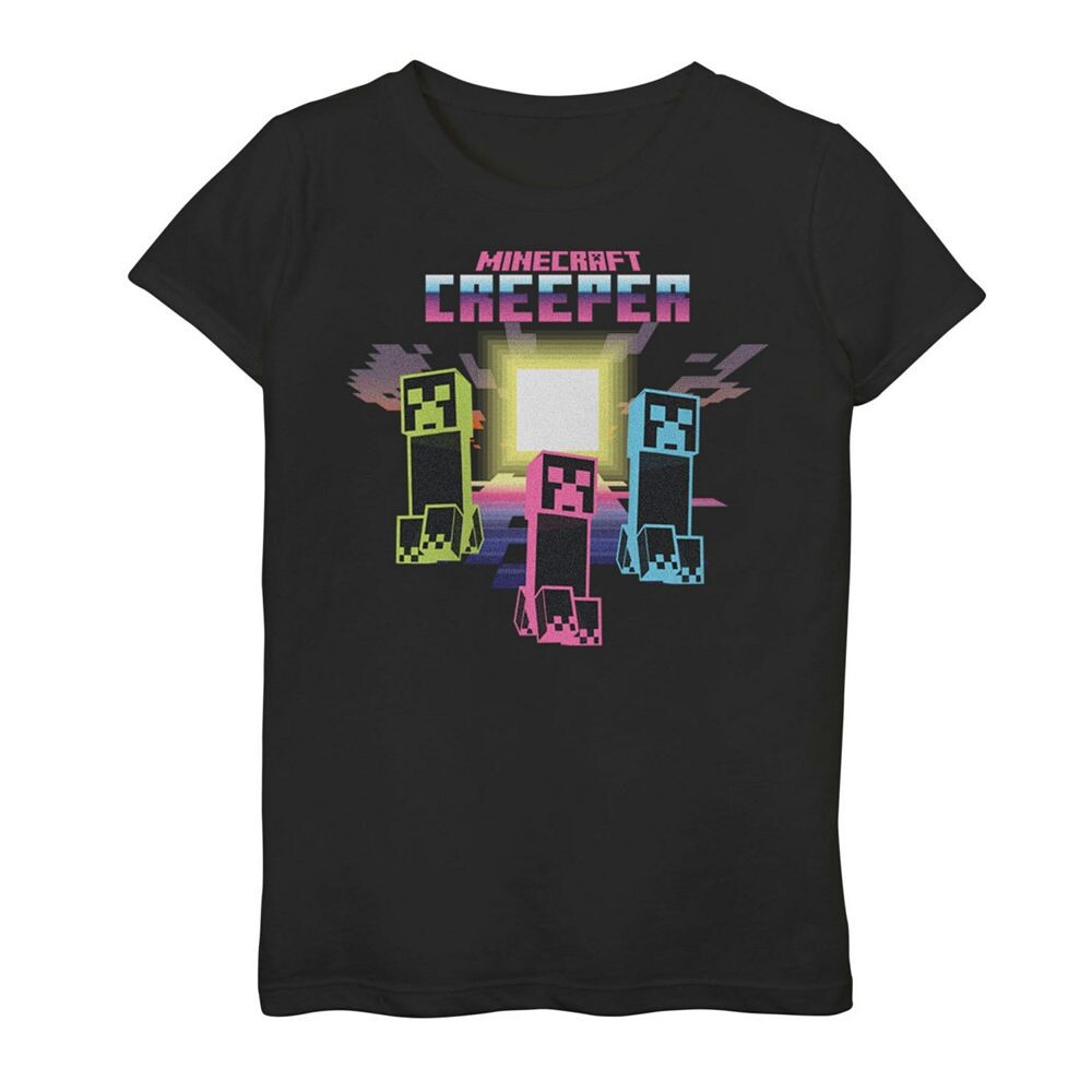 

Футболка с рисунком Minecraft Neon Vibes для девочек 7–16 лет, черный