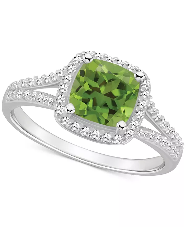 

Кольцо с разрезной шинкой, украшенное аметистом (1-1/2 карата tw) и бриллиантом (1/4 карата tw), в форме кушона, из стерлингового серебра (также с цитрином, гранатом, перидотом и голубым топазом) Macy'S, peridot