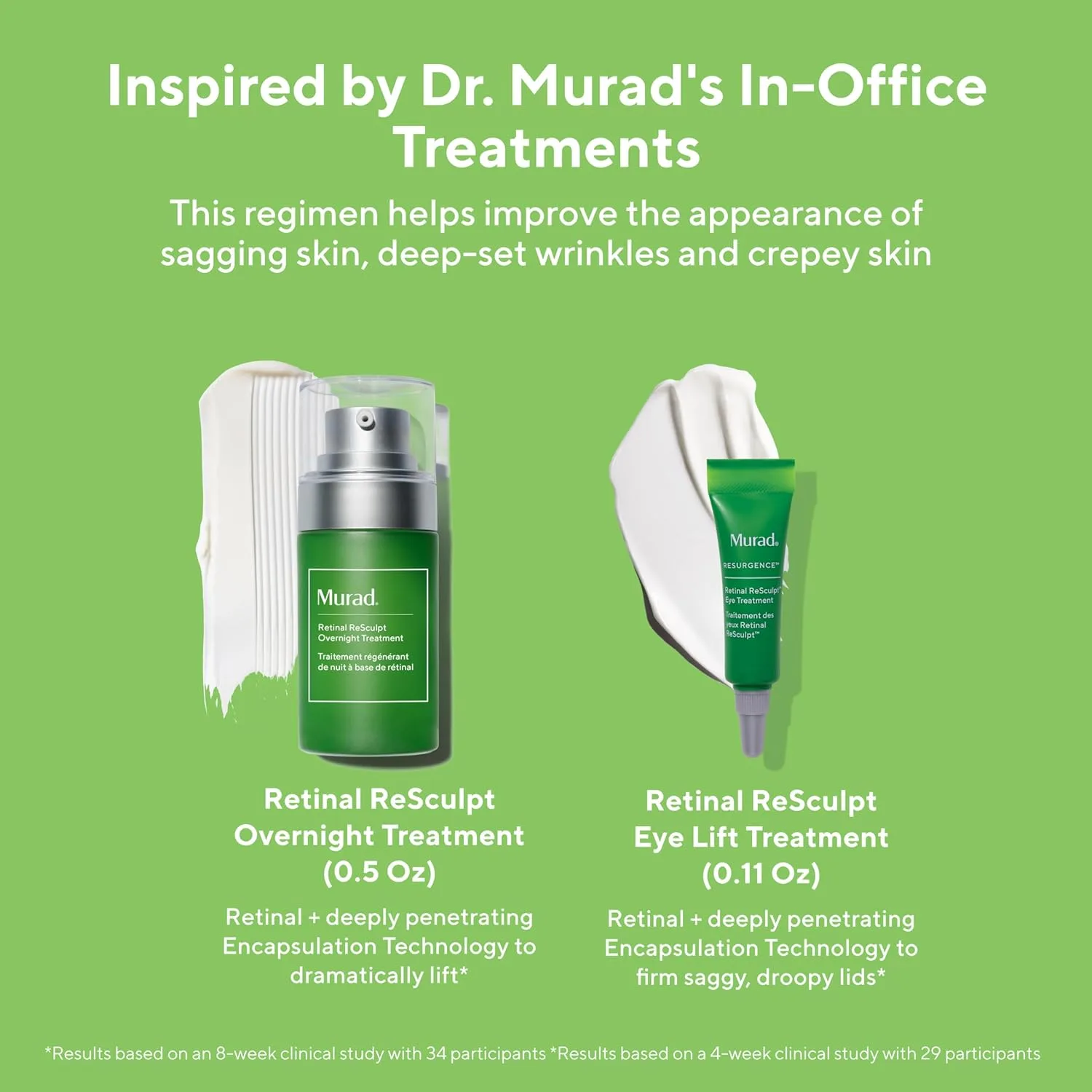 Антивозрастной набор Murad Retinal Trial Kit, для лифтинга и контурирования, с ретиналем, 2 предмета, прозрачный — фото 2