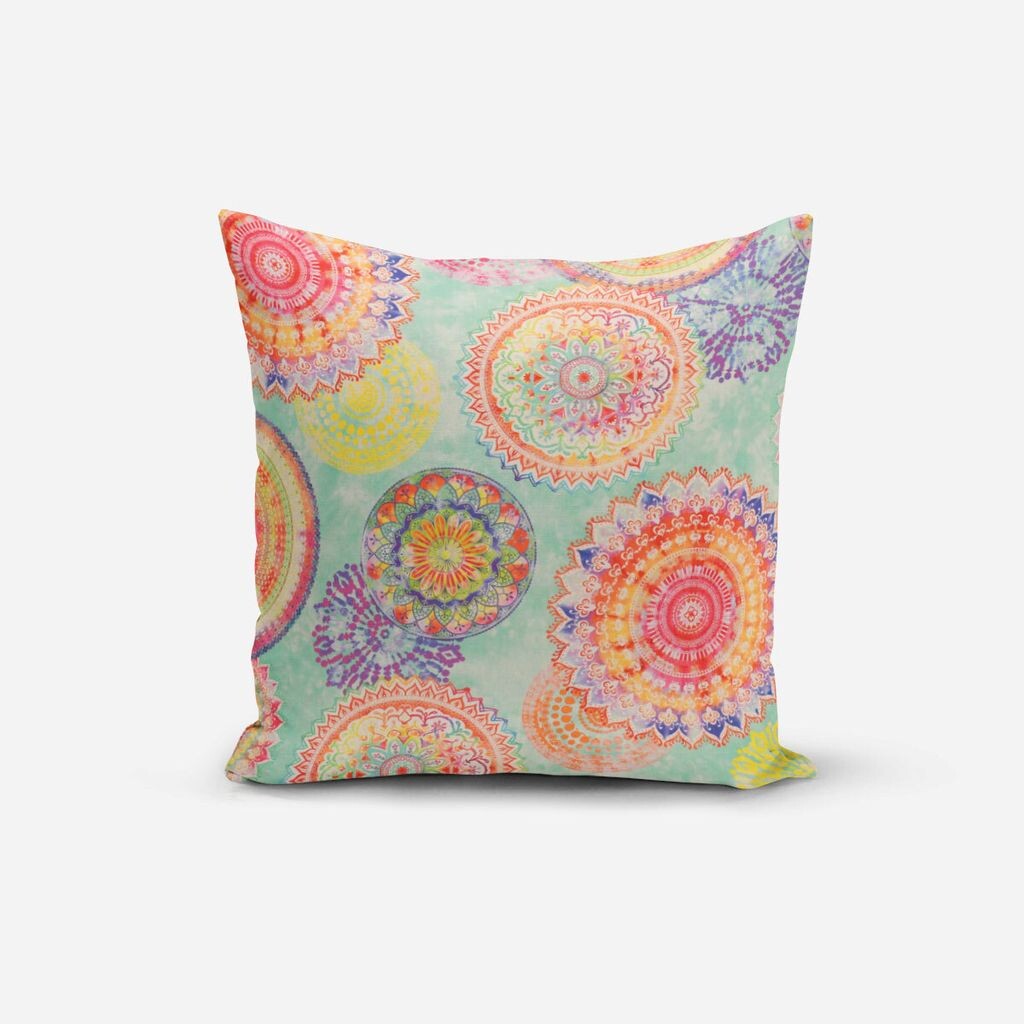 

КРАСИВАЯ ЖИЗНЬ. Чехол на подушку для улицы, мандала, акварель, мятный, красочный, размер 70x70см (ВxШ), размер 70x70см (ВxШ) Schöner-Leben