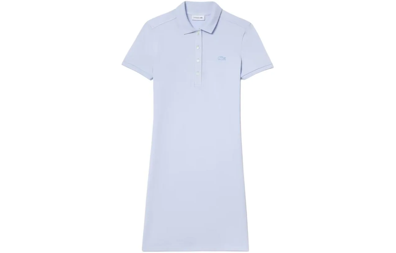 Хлопковое поло-платье с аппликацией логотипа LACOSTE, Phoenix Blue