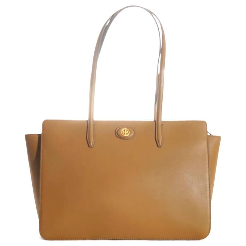 

Robinson Litchi Grain Leather Tote Bag, Shopping Bag, Handbag Large Women's Pub Brown TORY BURCH, Tavern Brown