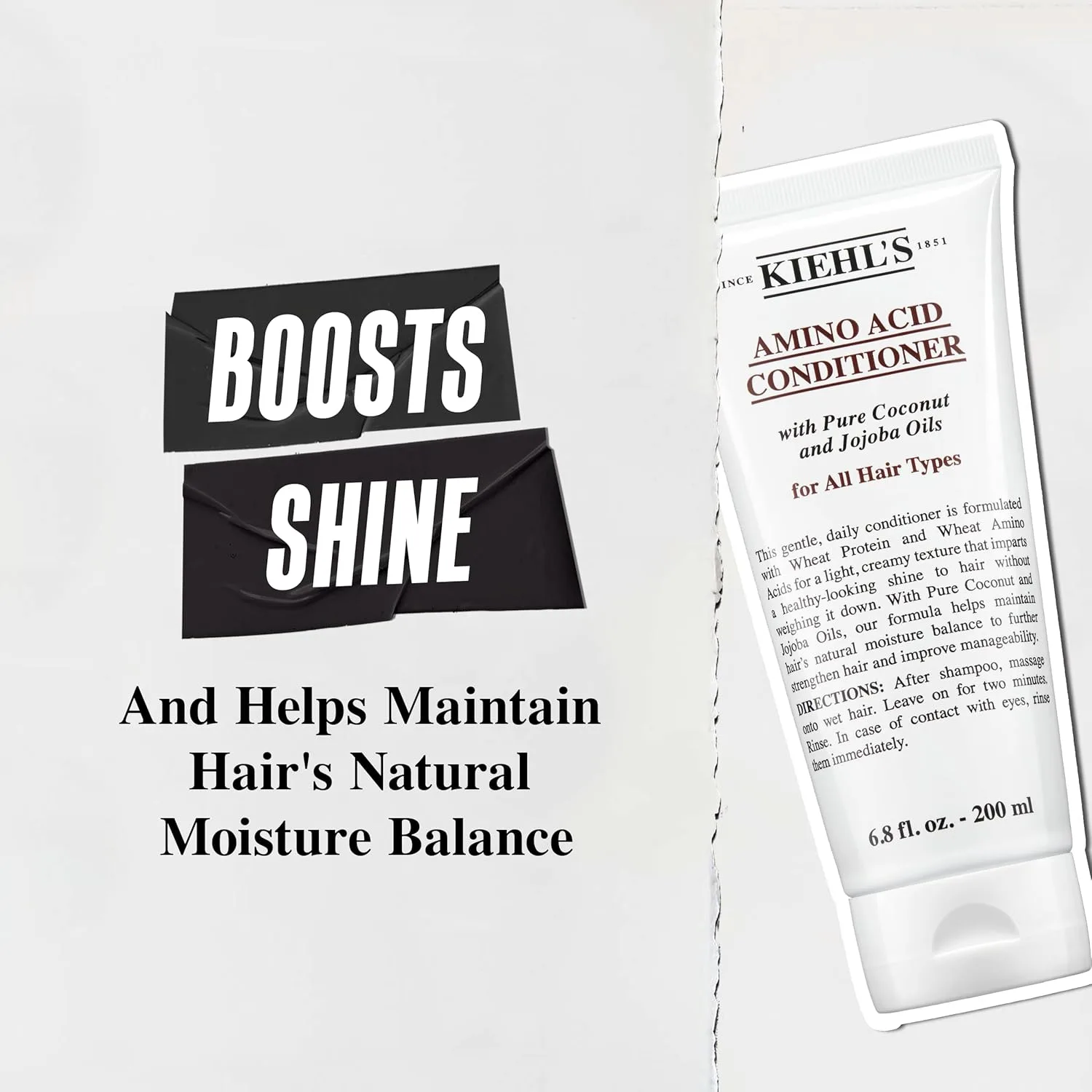 Кондиционер Kiehl's Amino Acid для укрепления и увлажнения волос с аминокислотами, маслом жожоба и кокоса 201 мл / 200 мл — фото 4