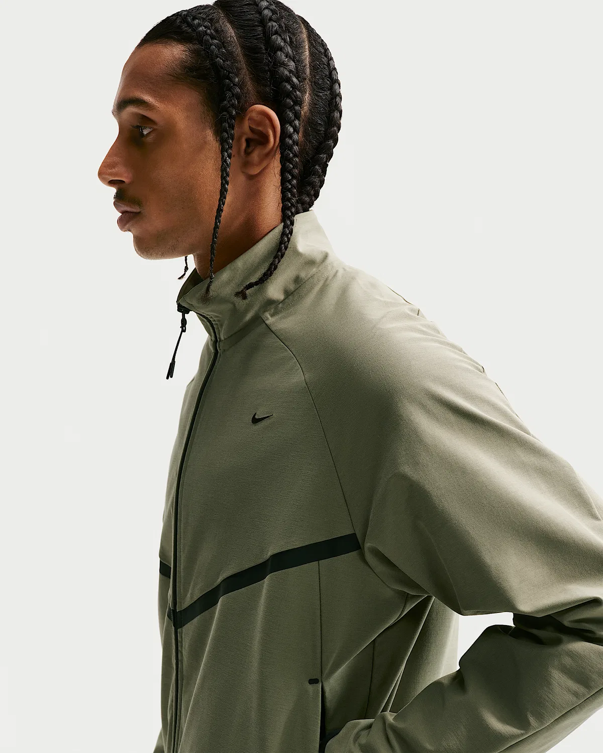 Мужская ветровка Dri-FIT Shori Knit Track Nike Sportswear Tech, Silver Sage/Black — фото 3