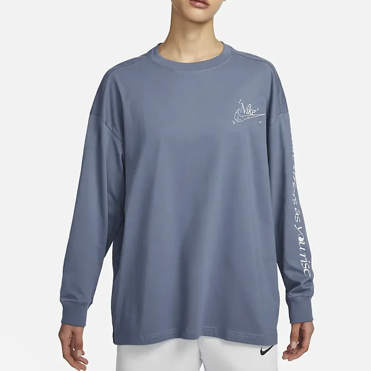 Nike Футболка с рукавом дроп-шоулдер для женщин Fen Blue — фото 4