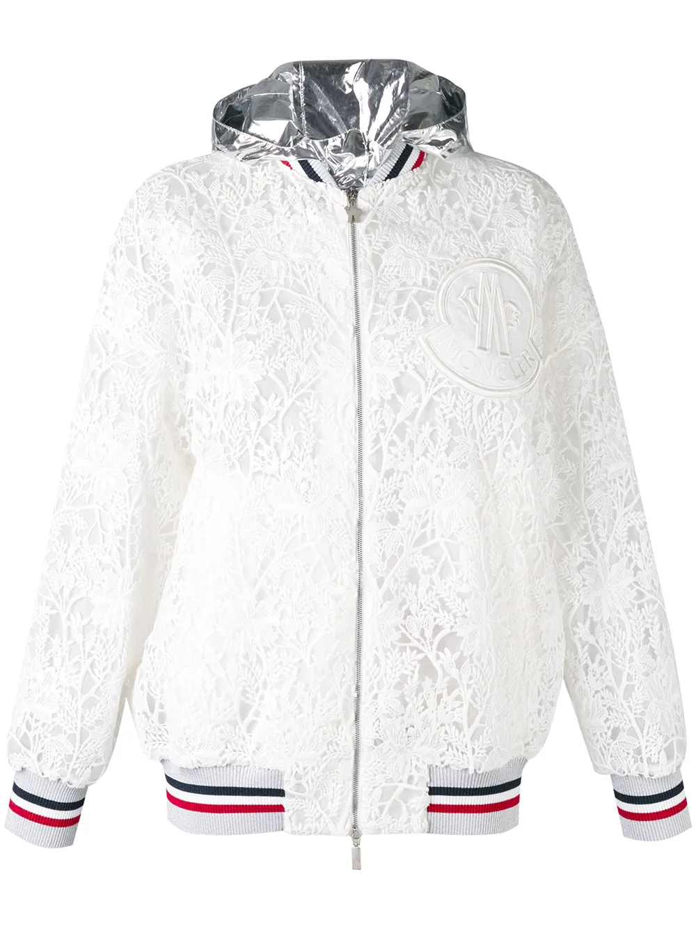 

Куртка с капюшоном и вышивкой MONCLER, белый