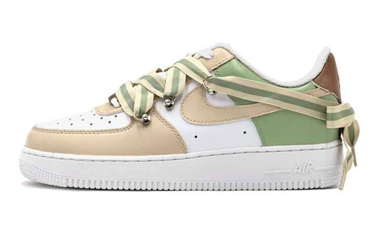 

Кроссовки Nike Air Force 1 Skateboard Shoes Women's Low-Top Beige White/Green