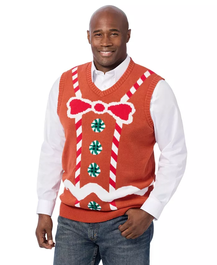 

Большой и высокий праздничный сезонный жилет Kingsize, мультиколор