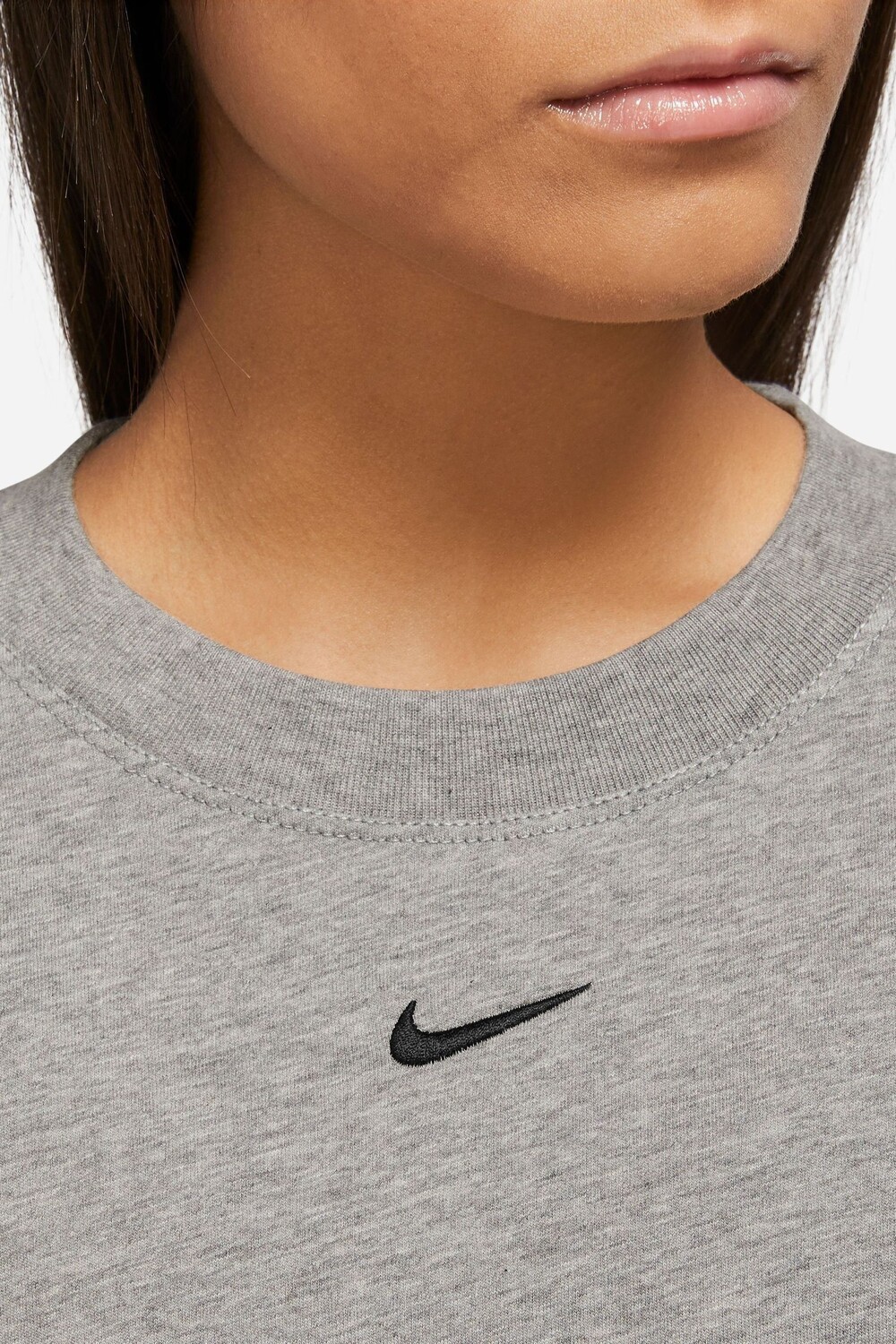 Футболка оверсайз с небольшим логотипом Swoosh Nike, серый — фото 3