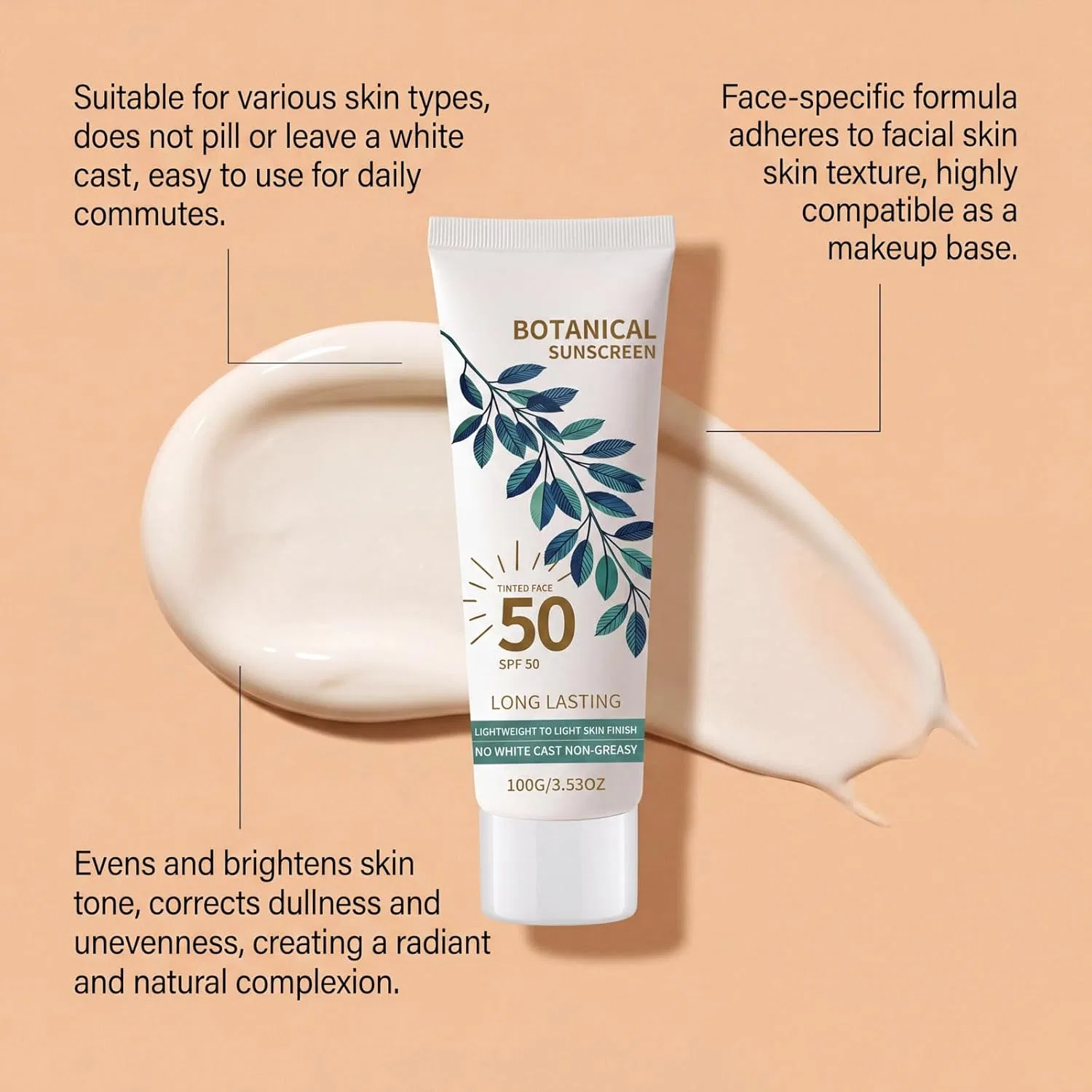 Ботанический солнцезащитный крем SPF 50 для чувствительной кожи, 100 г Generisch — фото 4