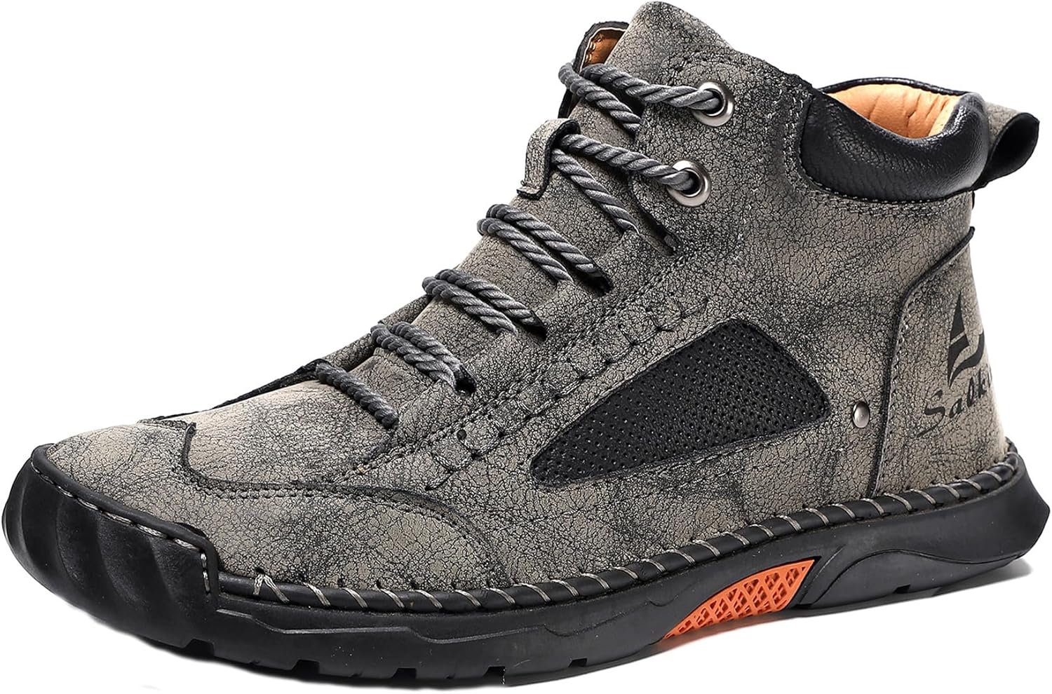 

Мужские повседневные кожаные ортопедические ботинки CrazySavage, ручной работы, модные ботинки средней высоты для ходьбы и вождения, водонепроницаемые, с поддержкой свода, просторным носком, для улицы, с противоскользящей подошвой для трекинга,...