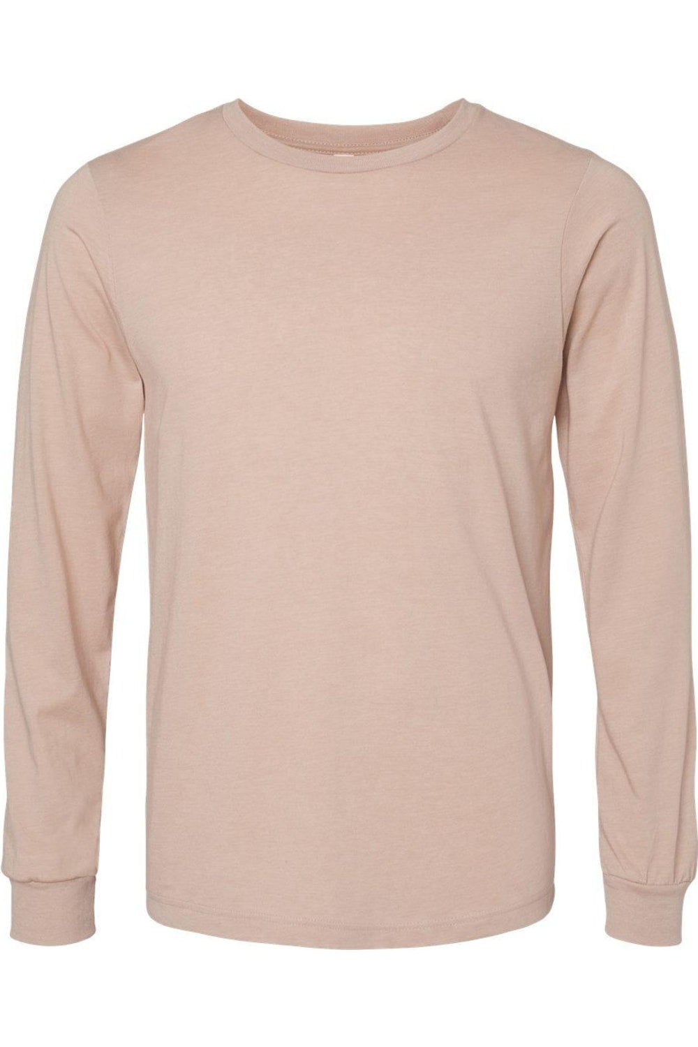 

Футболка с длинным рукавом BELLA + CANVAS Heather CVC, цвет heather pink gravel