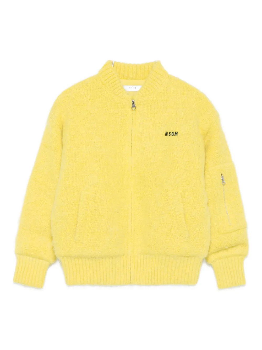 

Куртка на молнии с вышитым логотипом MSGM Kids, желтый