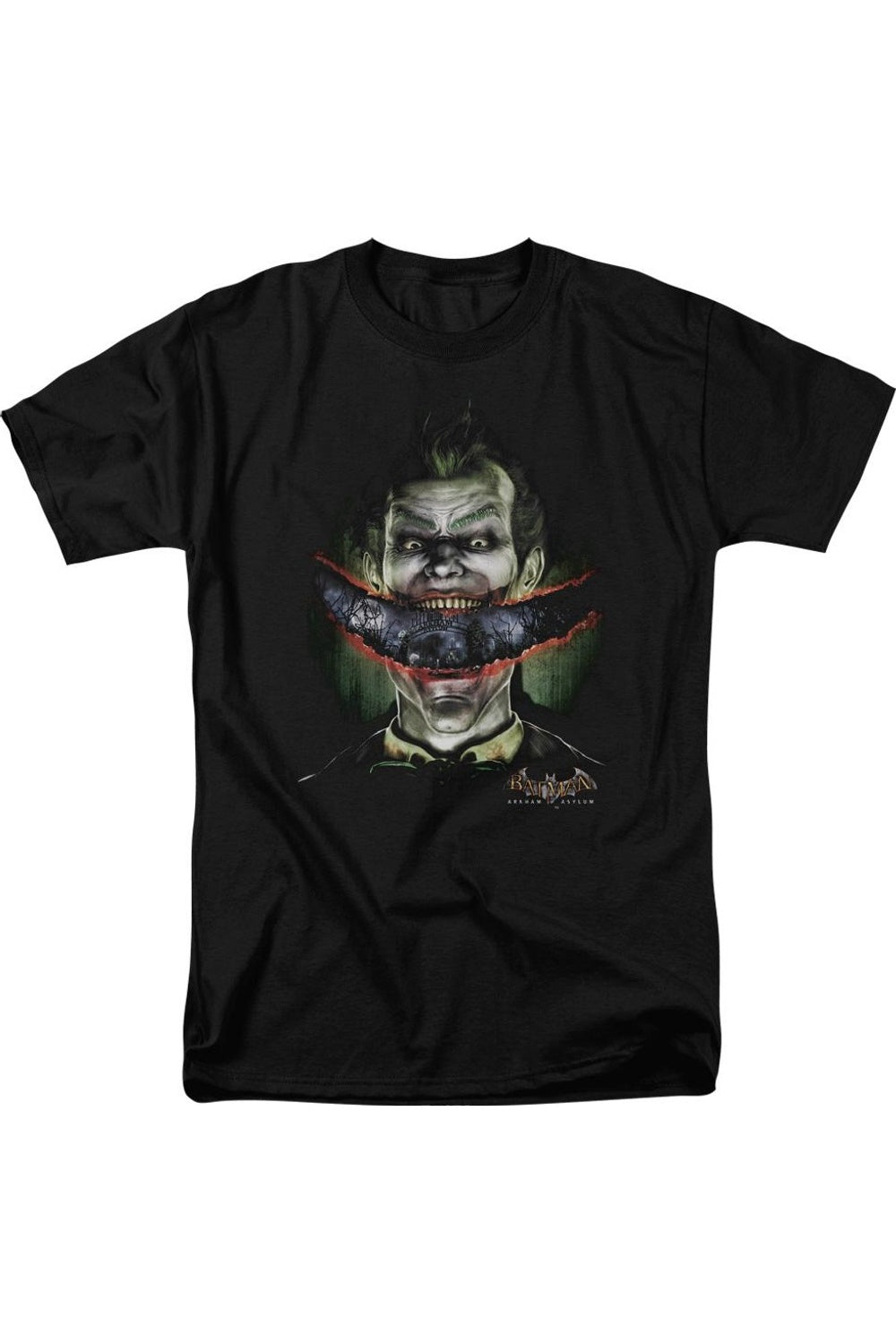

Футболка с коротким рукавом для взрослых Batman Arkham Asylum Crazy Lips Gildan, черный