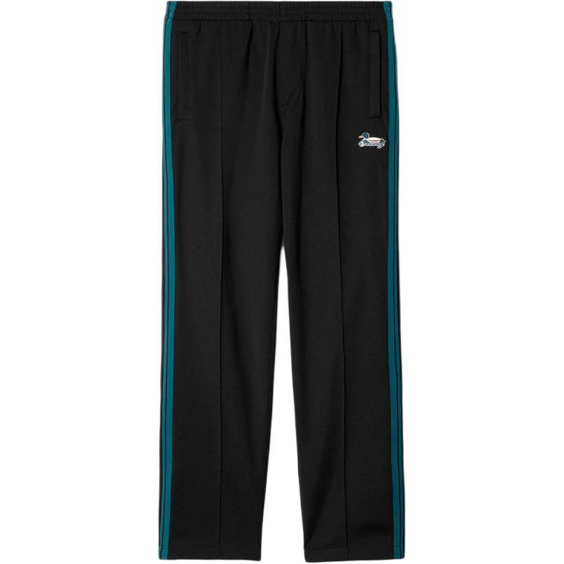 

Укороченные спортивные штаны с вышитой уткой и боковой полосой Burberry, черный