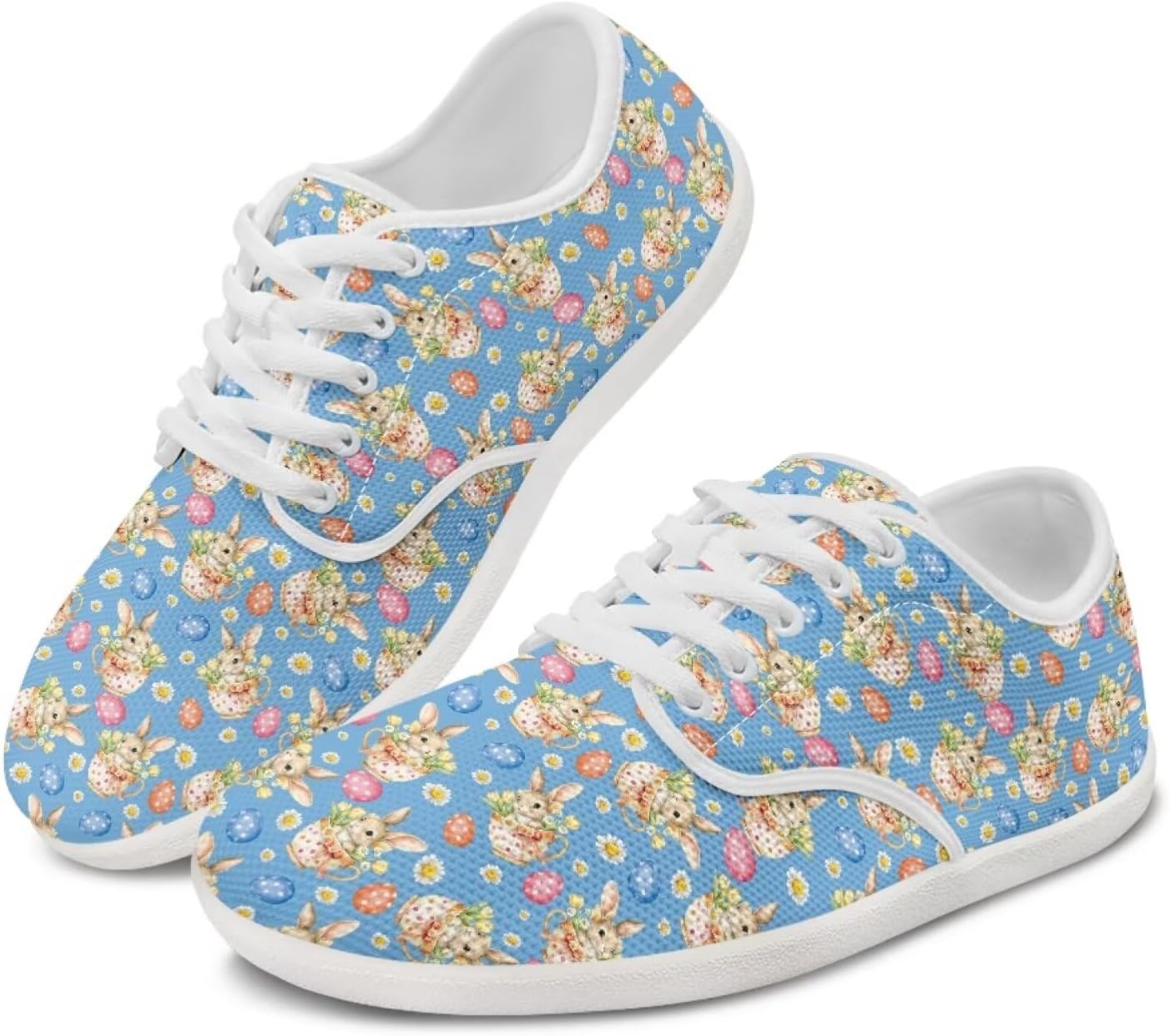 

Женские кроссовки-лоферы с ушками кролика, шнуровка, низкие, для бега, ходьбы и вождения Ecaestolph, синий/розовый