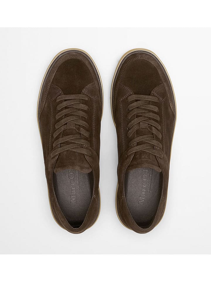 Marc O'Polo Shoes Кожаные кроссовки "Энрике" коричневого цвета — фото 3