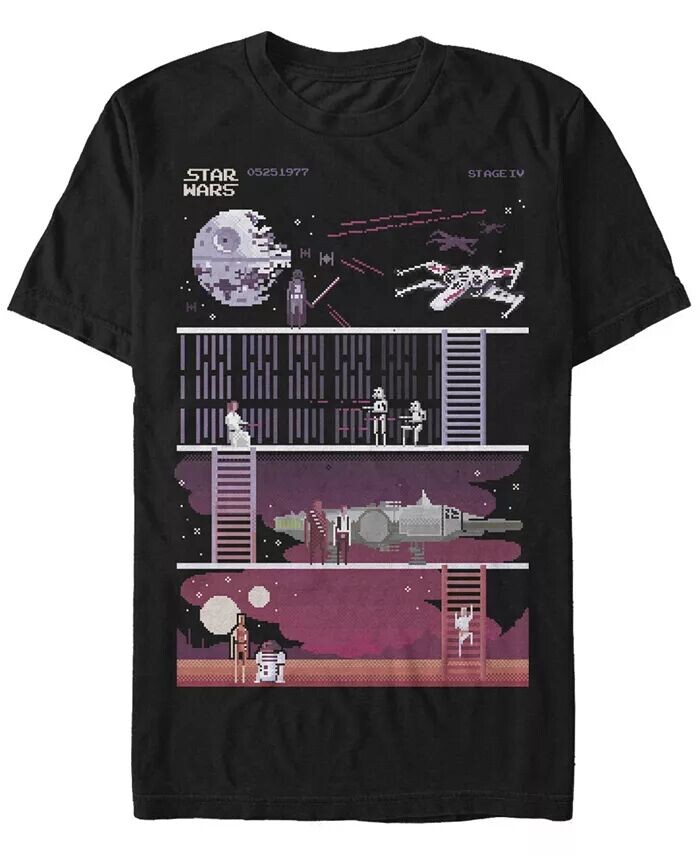 

Мужская футболка с коротким рукавом A New Hope 8 Bit Fifth Sun, черный