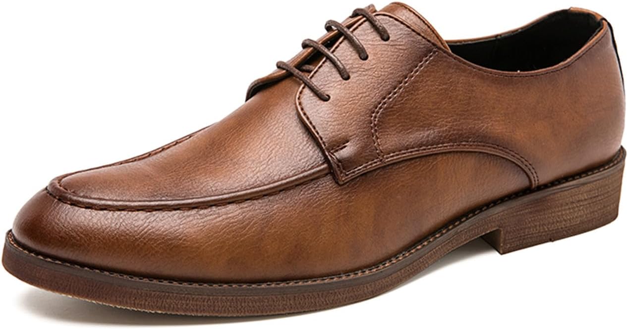 

Мужские оксфорды Santimon, классические кожаные туфли на шнуровке, деловые дерби, коричневый