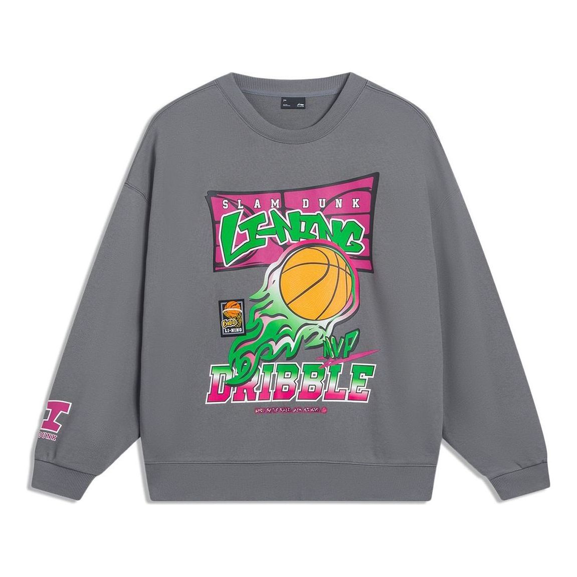 

Спортивная толстовка Li-Ning Hoops Cartoon Graphic Sweatshirt 'Grey' AWDT553-3, серый