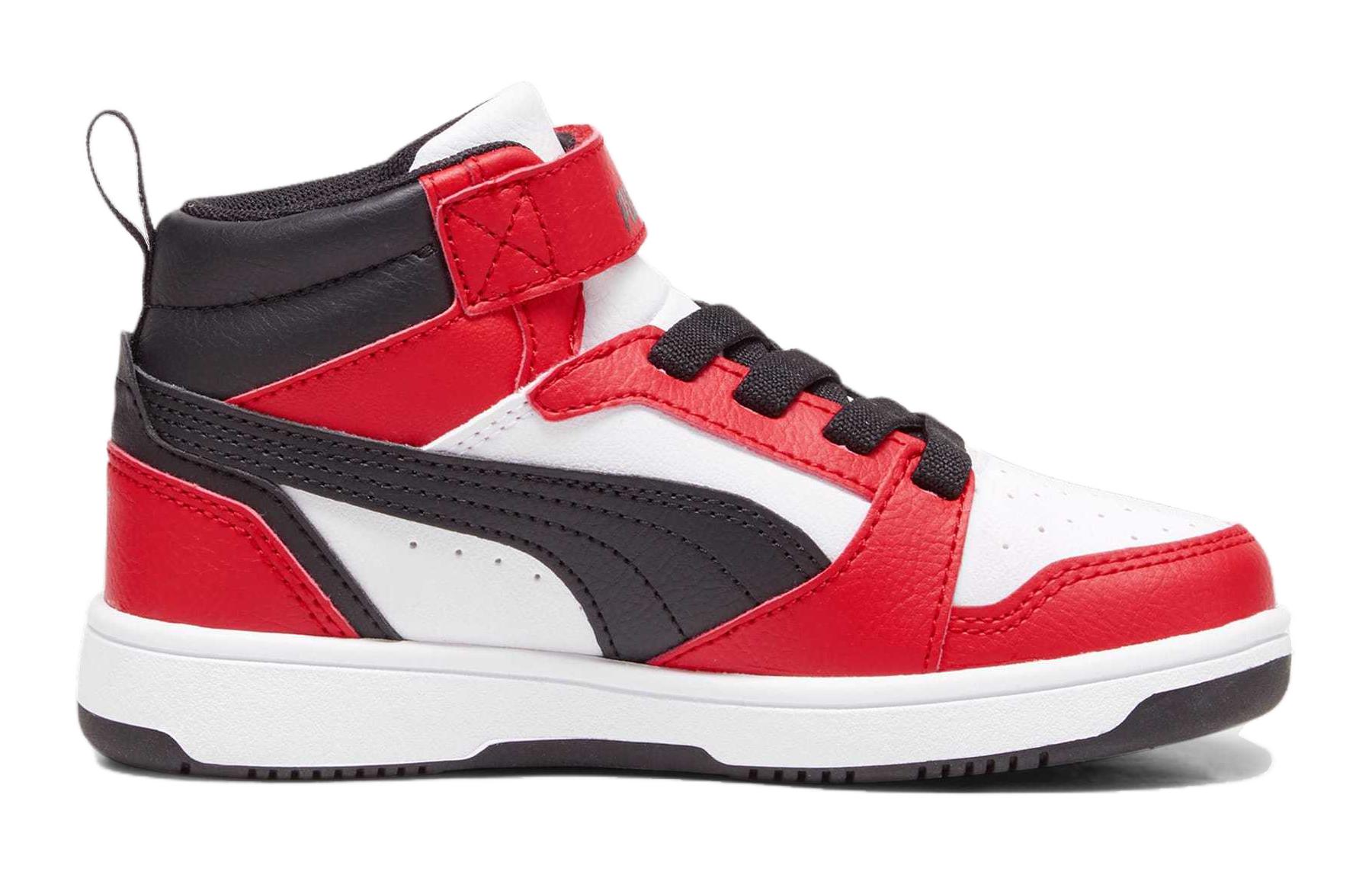 REBOUND Mid Top Детские скейтбординговые кроссовки Красный Белый Kids' PUMA — фото 2