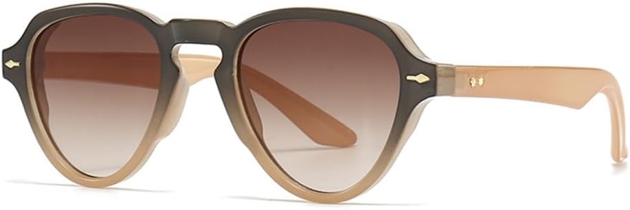 

Круглые солнцезащитные очки для женщин и мужчин, градиентные солнцезащитные очки для женщин, для активного отдыха и путешествий, защита от УФ-излучения UV400 MTZJH, Beige