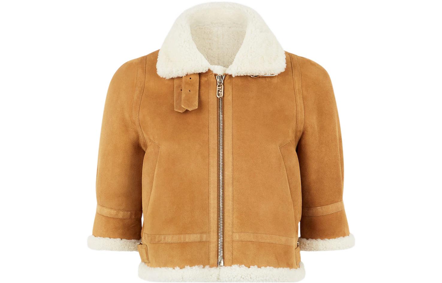

FENDI Кожаная куртка женская коричневая, Brown