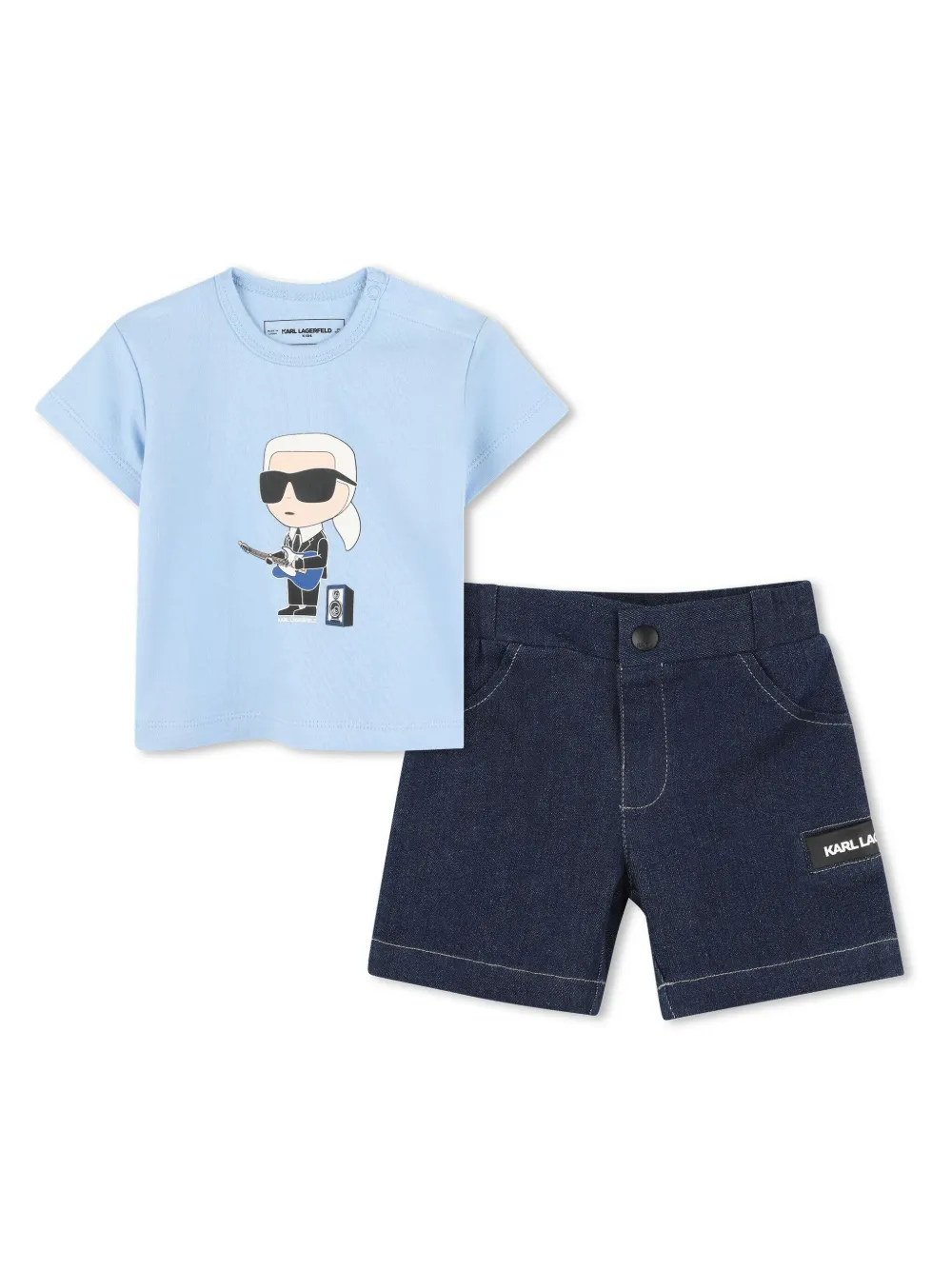 Комплект Ikonik Karl из топа и шортов KARL LAGERFELD KIDS, синий