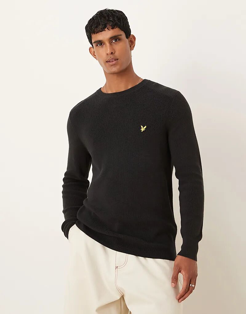 

Свитер с ребристой вязкой Lyle & Scott в цвете черный