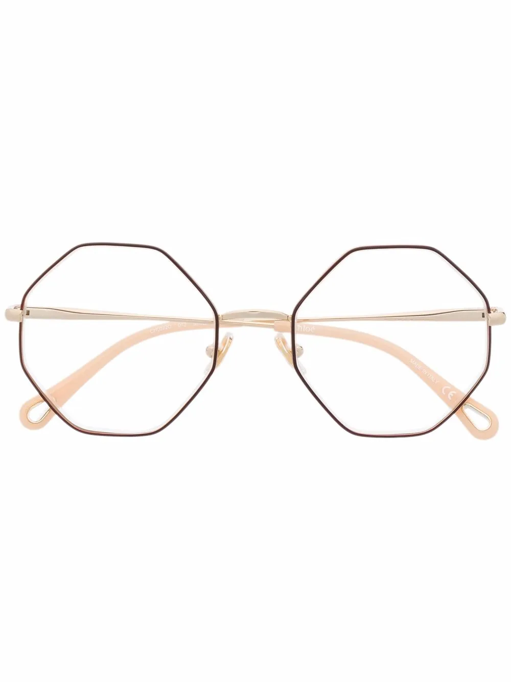 

Очки в геометричной оправе Chloé Eyewear, золотой
