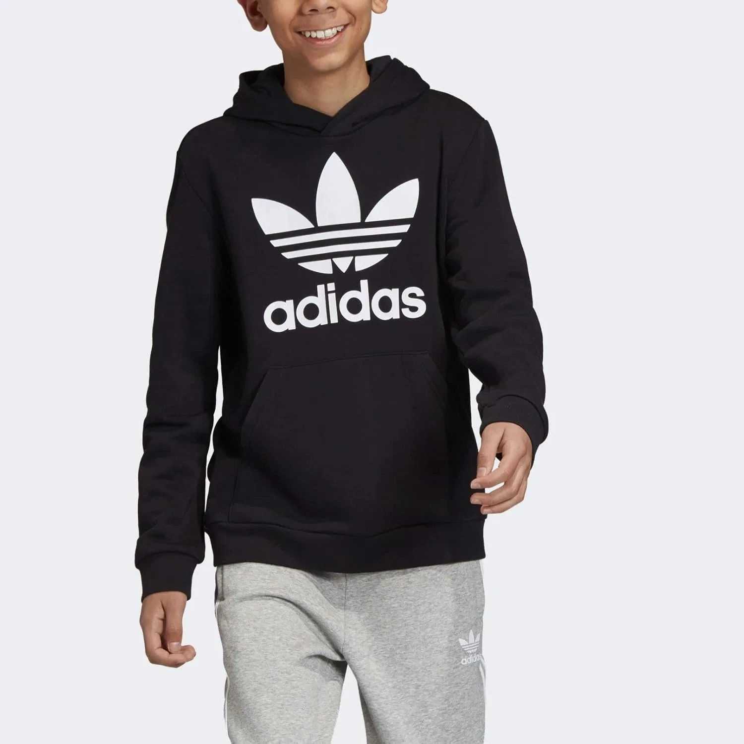 Толстовка Adidas Originals Originals Trefoil, черно-белый — фото 2