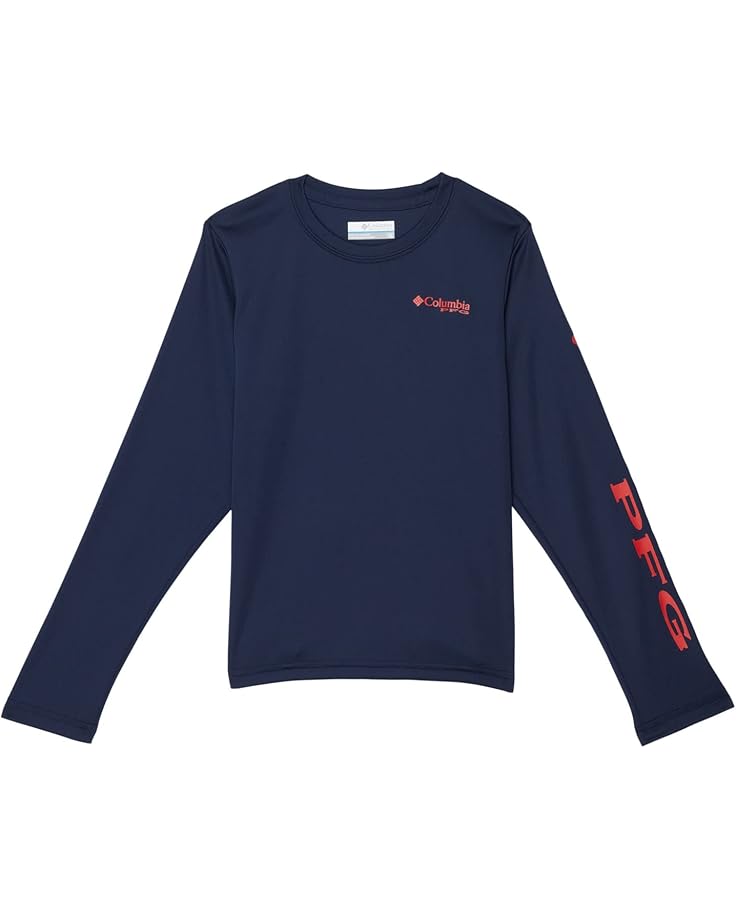 

Футболка Columbia Kids Terminal Tackle L/S Tee, цвет Collegiate Navy/Red Spark Logo